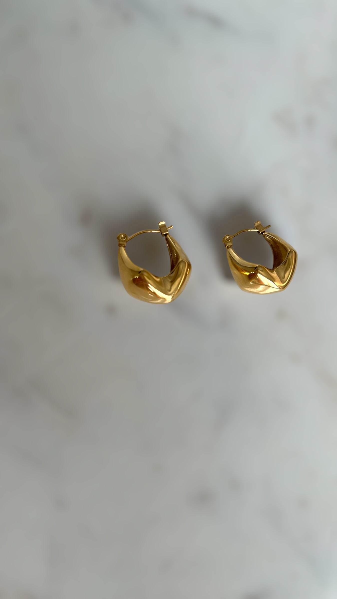 18K Gold Plated U Shaped Stainless Steel Earrings
