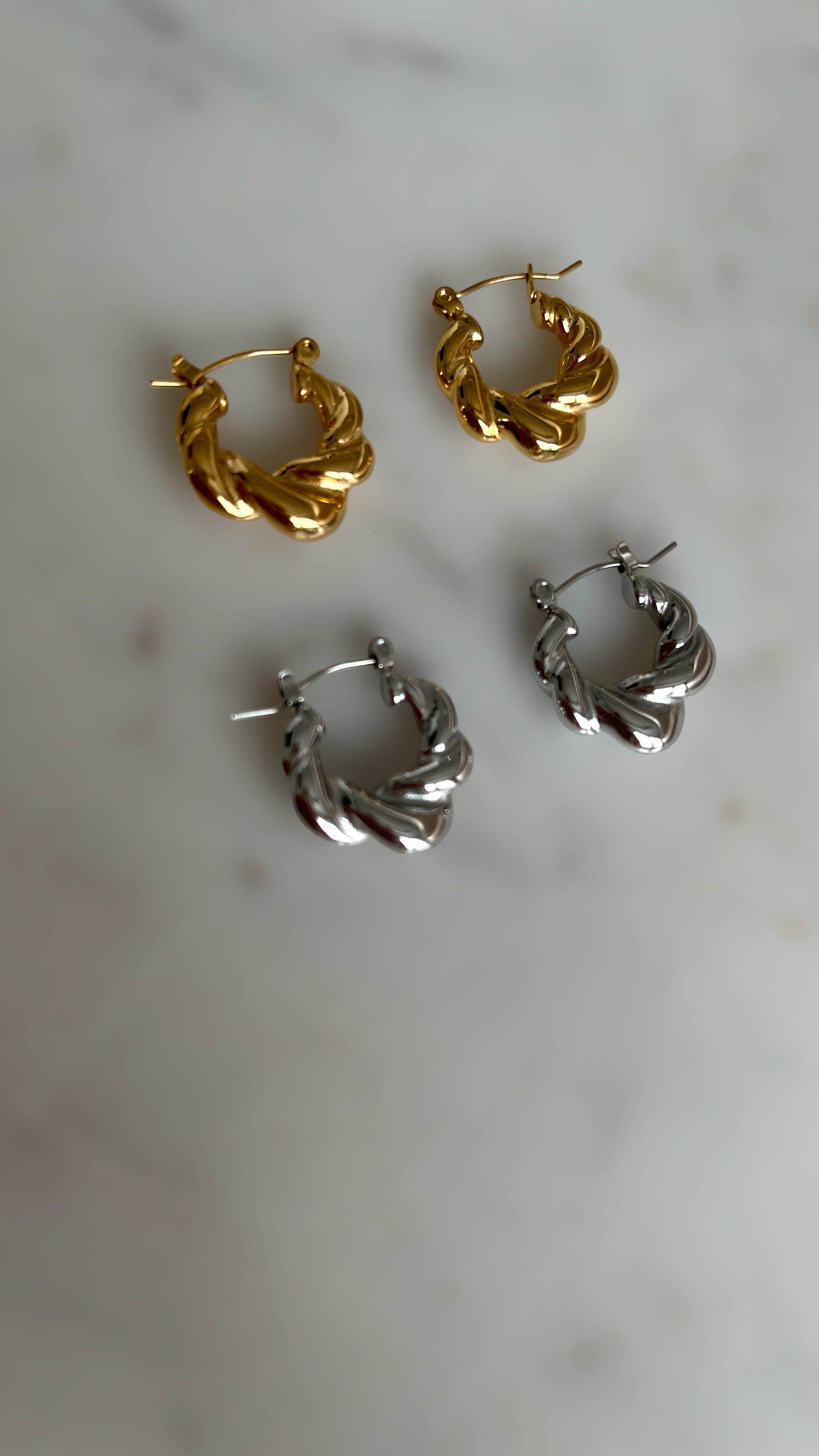 Gold Plated Twist Stainless Steel Earrings