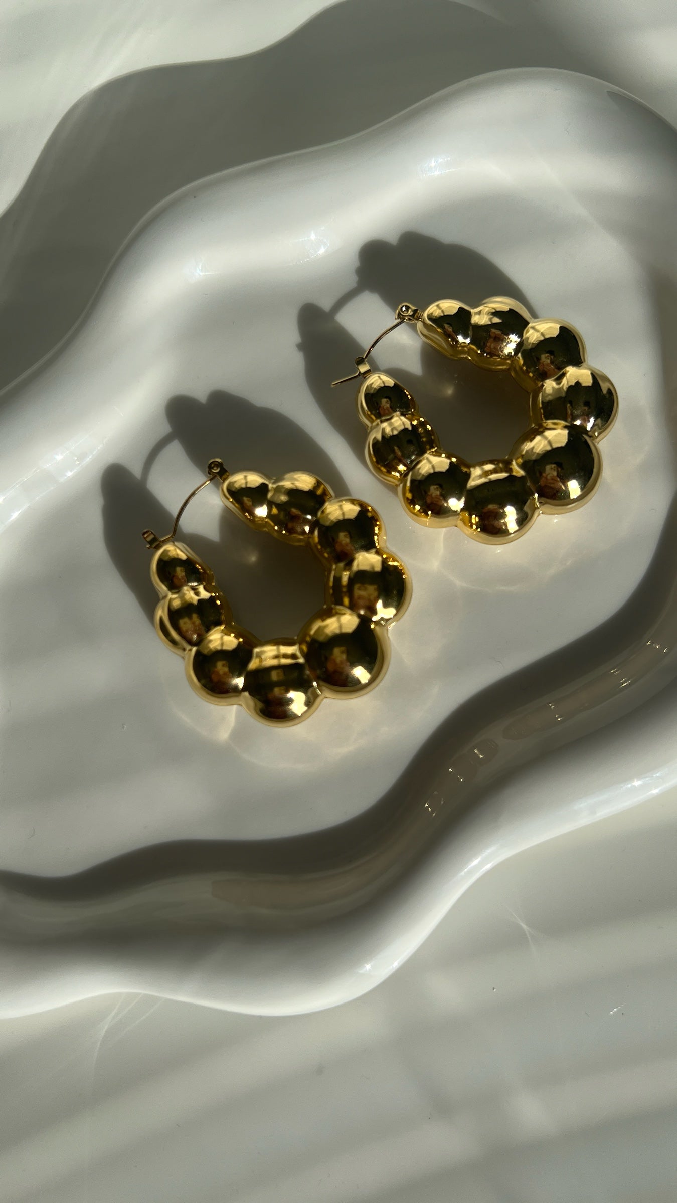 14k Gold Plated Hoops Stainless Steel Earrings