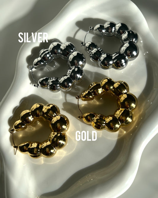 14k Gold Plated Hoops Stainless Steel Earrings