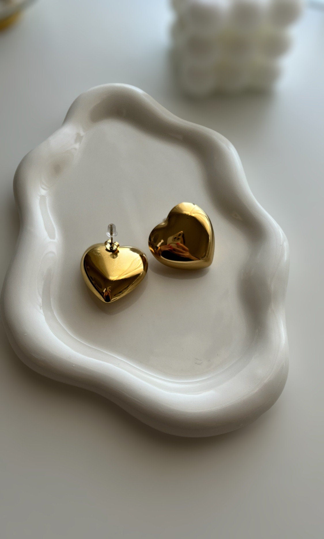 Exaggerate 30mm Big Gold Heart Earrings