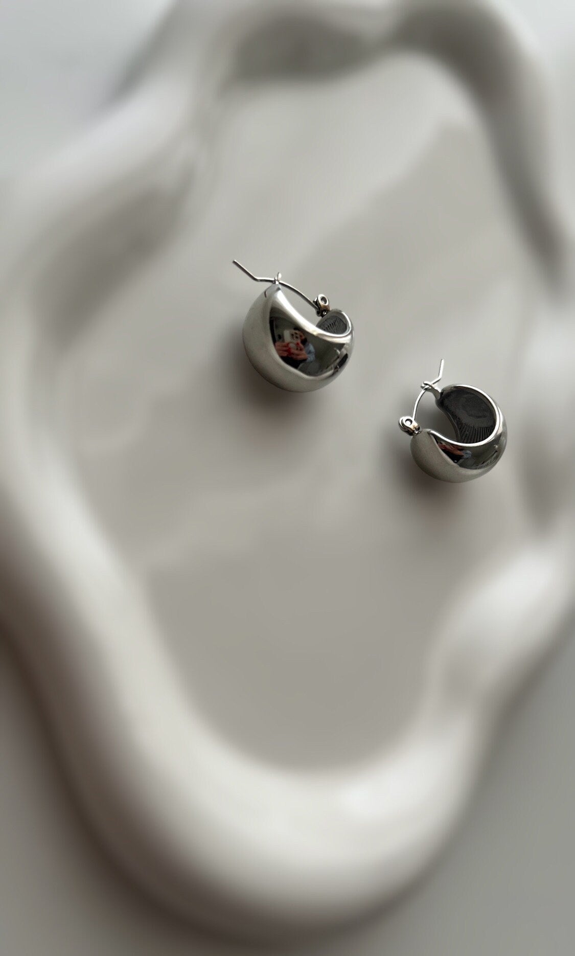 Chunky Hoop Earrings Stainless Steel