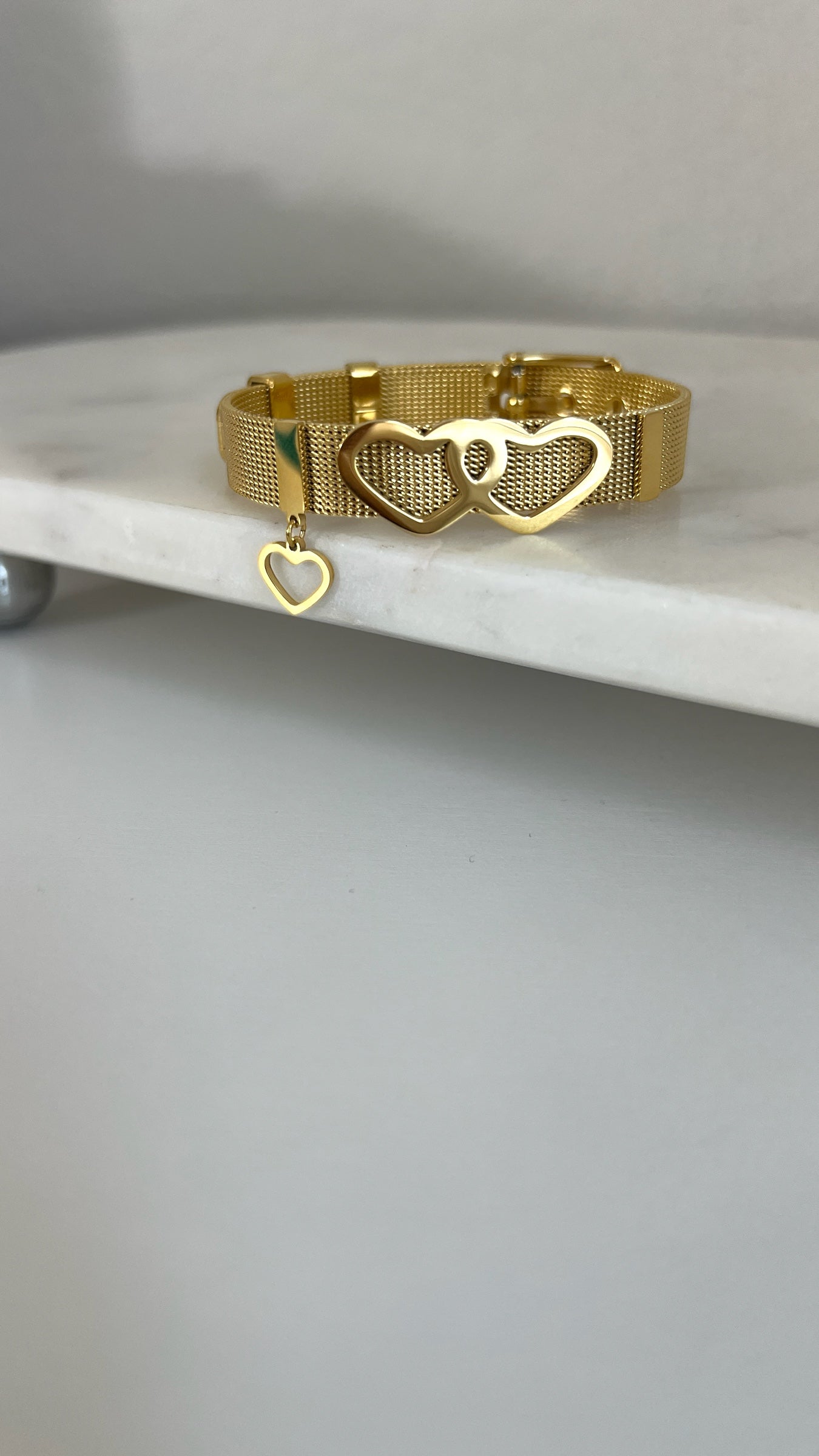 Sweetheart Stainless Steel Heart Mesh Bracelets