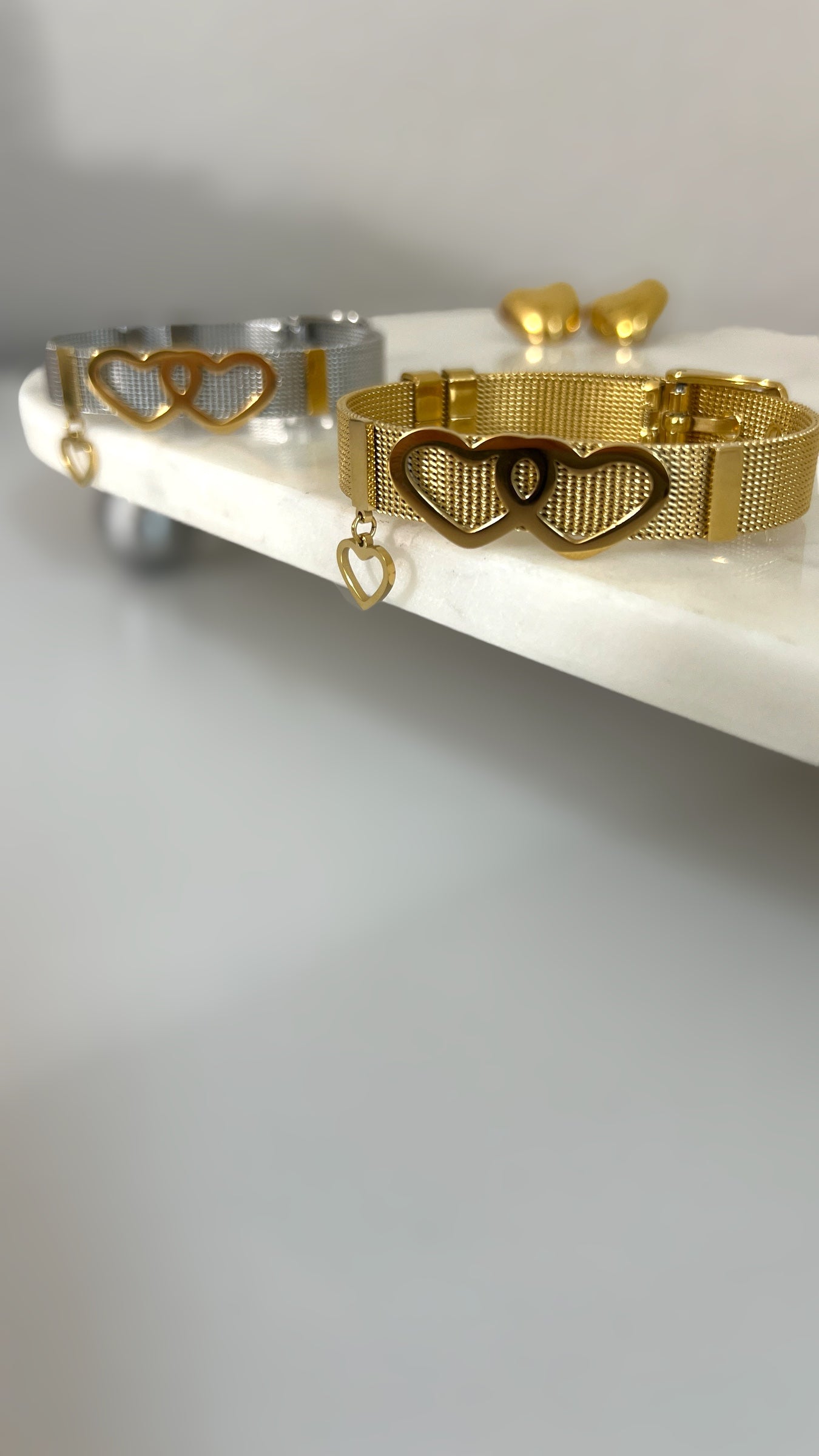 Sweetheart Stainless Steel Heart Mesh Bracelets