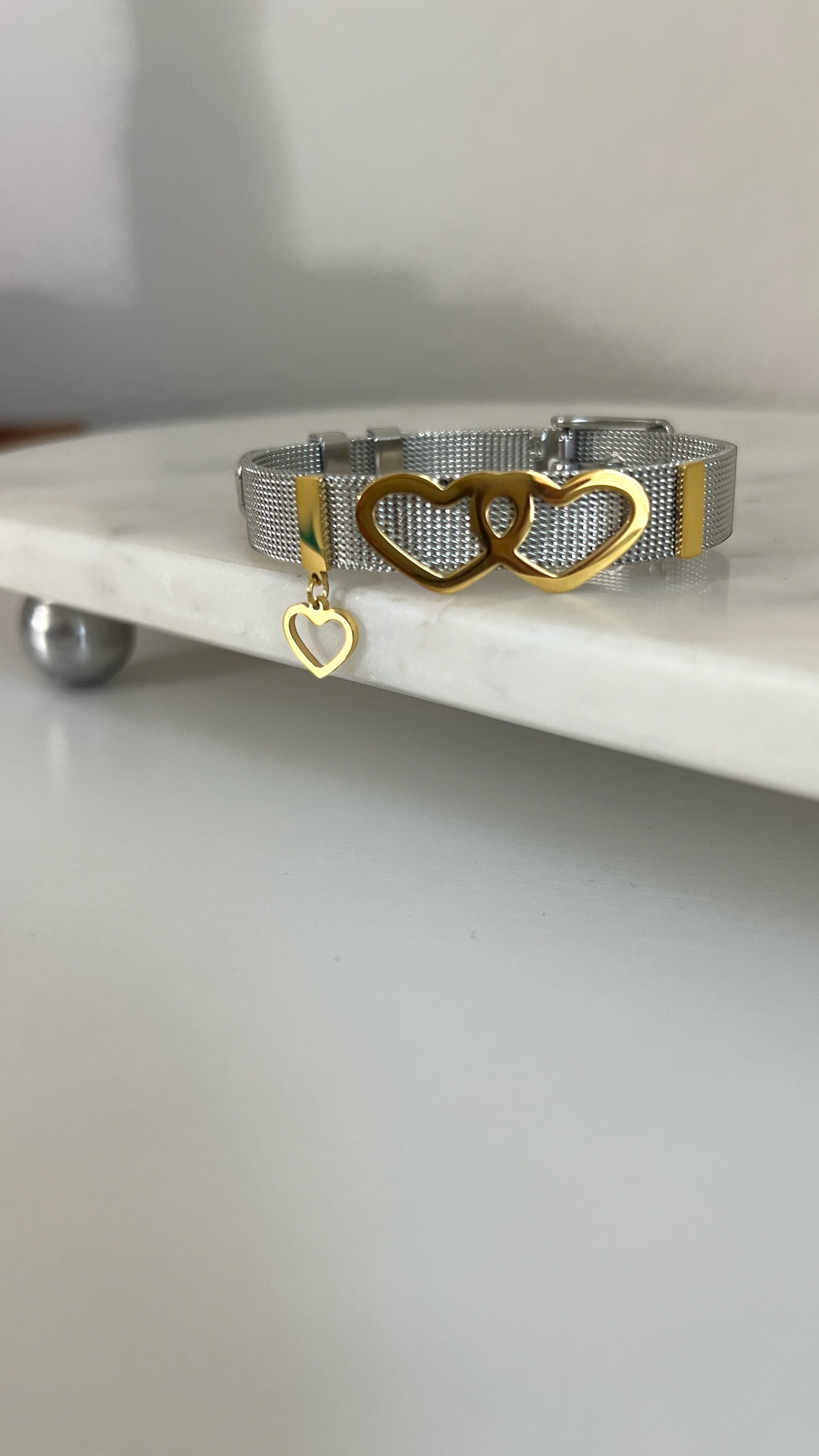 Sweetheart Stainless Steel Heart Mesh Bracelets