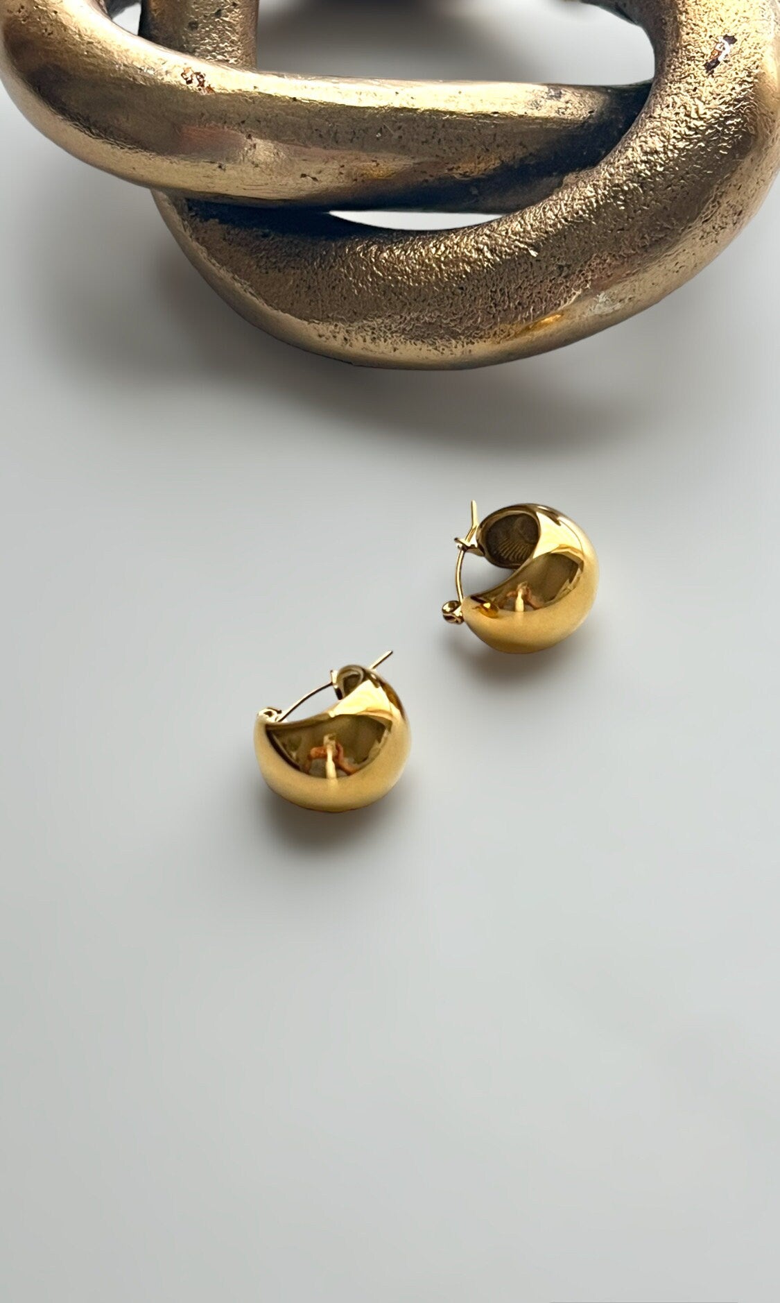 Pendientes de aro gruesos chapados en oro de 18 quilates, joyería de acero inoxidable