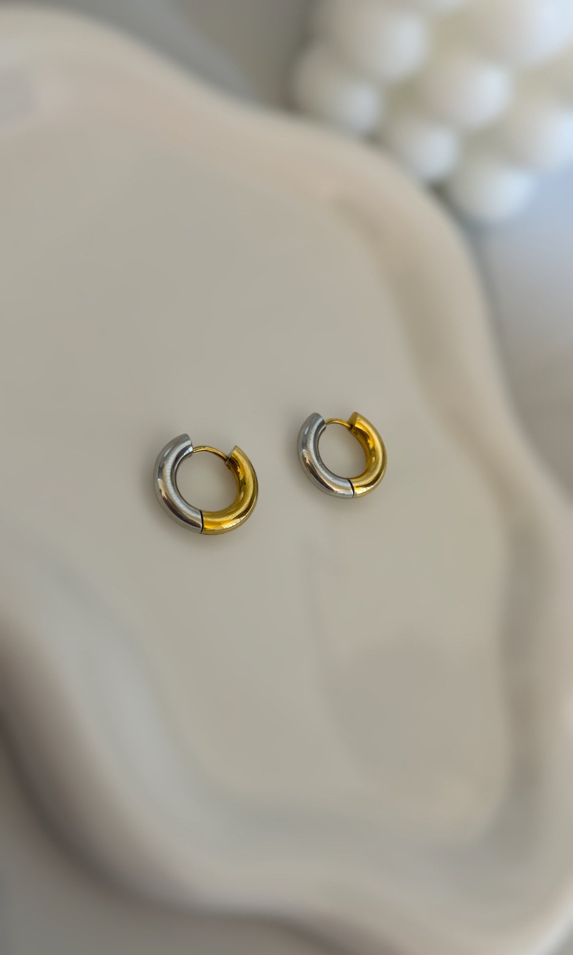 Two Colored Chunky Hoops Earrings