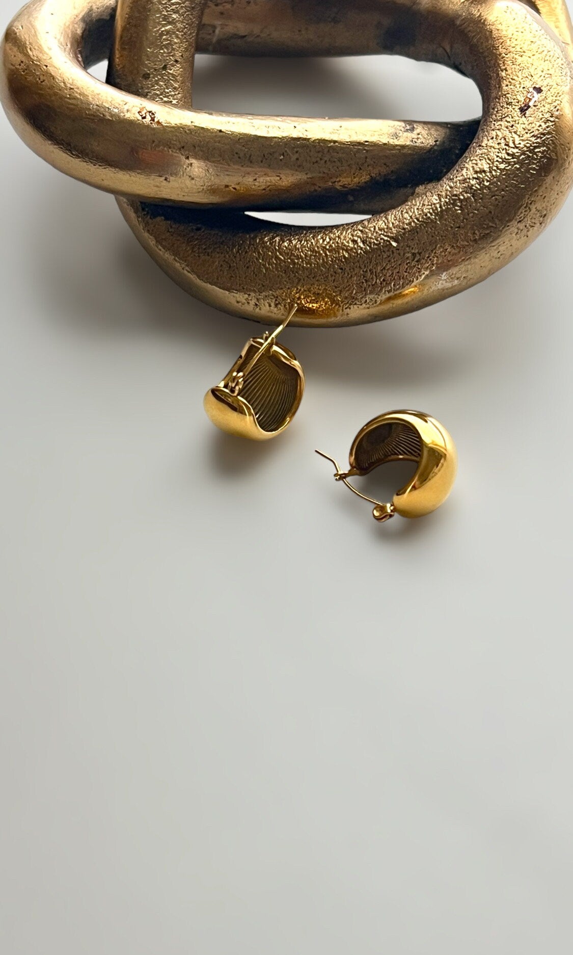 Pendientes de aro gruesos chapados en oro de 18 quilates, joyería de acero inoxidable